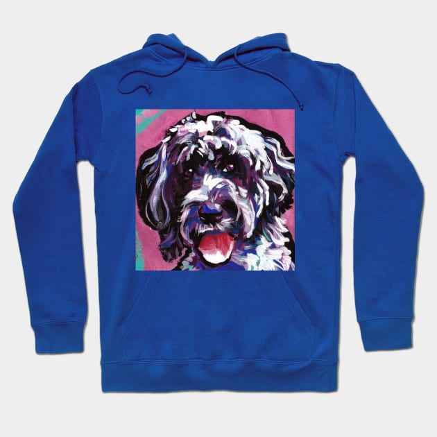 Portuguese Water Dog Pop Art Portrait Hoodie by bentnotbroken11